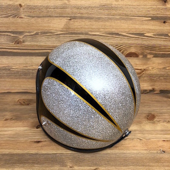 Scallops Custom Silver & Solid Black with Gold Pinstriping
