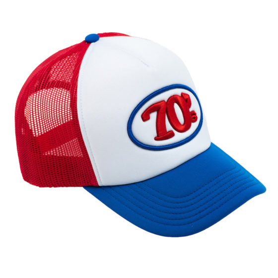 Cap 70's Rapper White, Red and Blue