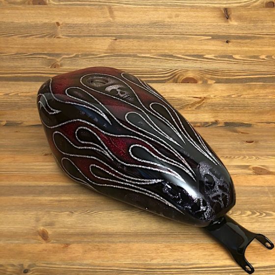Skulls & Flames Dark Red and Black - 12 L