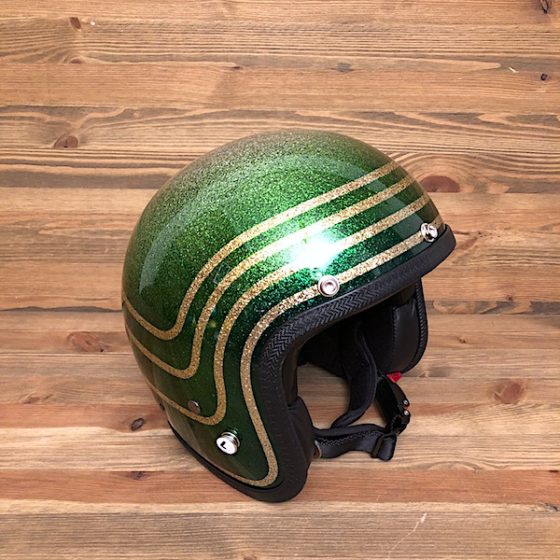 Vintage 3 Bands Green & Lines Light Gold
