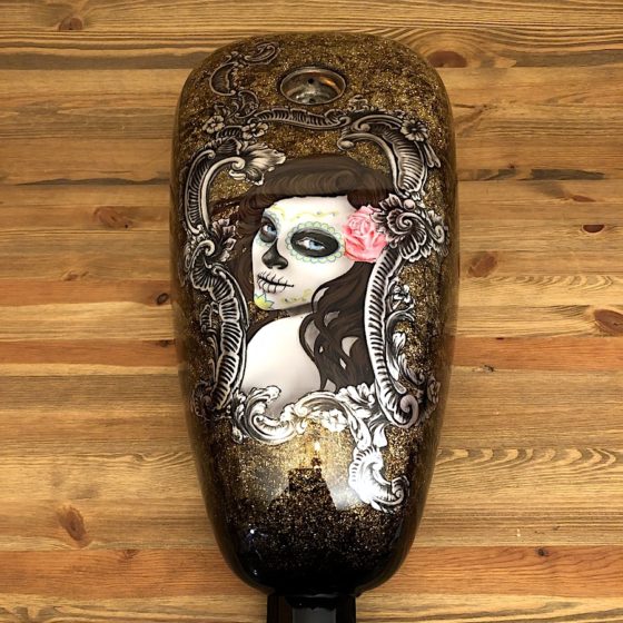 Chicana Brunette, Bronze and Baroque Silver leaf - 12L