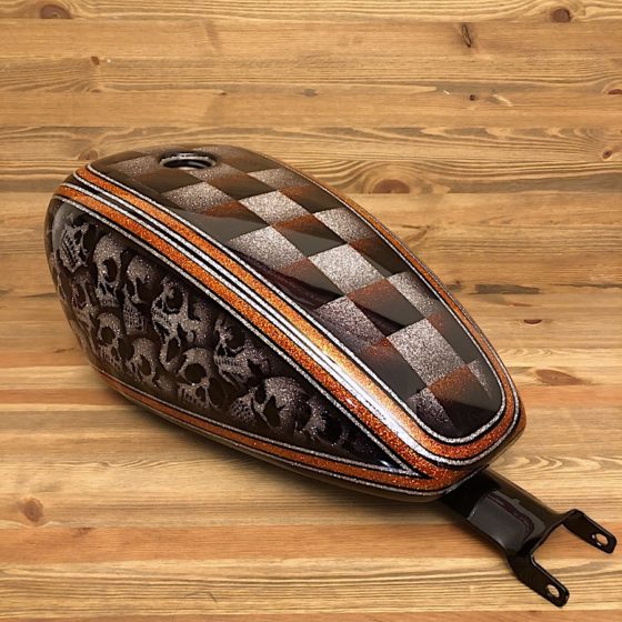 Skulls & Checkered Silver and Orange - 12L