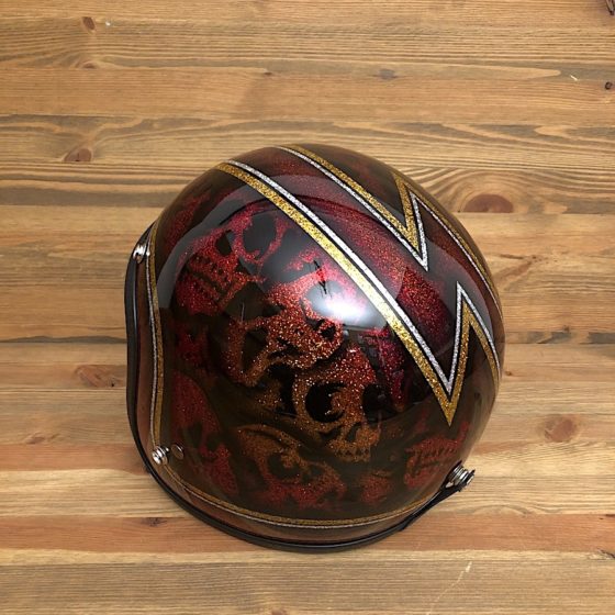 Skulls & Flash Red and Gold Lines