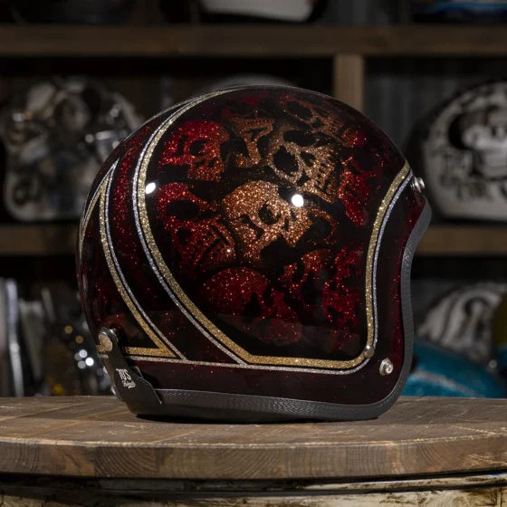 Skulls & Flash Red and Gold Lines