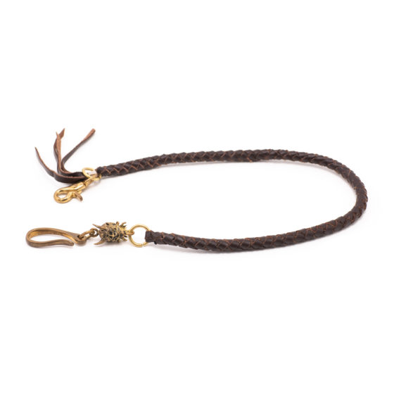 Treccia Portafoglio Marrone Scuro con Accessorio