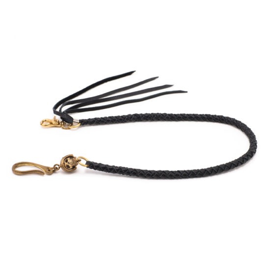 Treccia Nera Portafoglio con Accessorio
