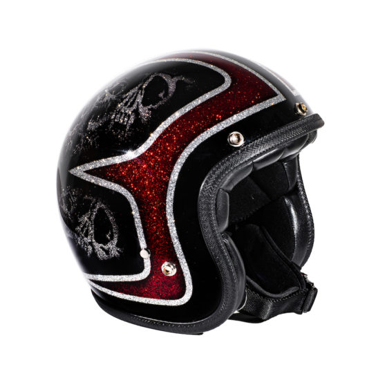 Skulls & Scallops Silver & Red