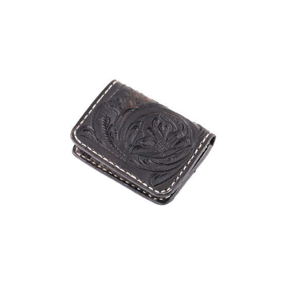 Porta Carte di Credito Inciso a mano, Nero