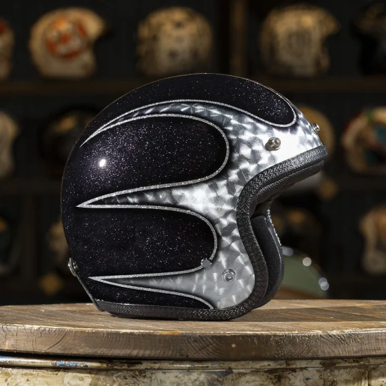 Kustom Slim Scallops Black & Silver Leaf