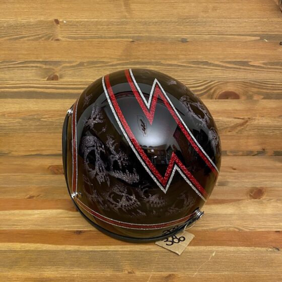 Kustom Skulls & Flash Black and Red Lines