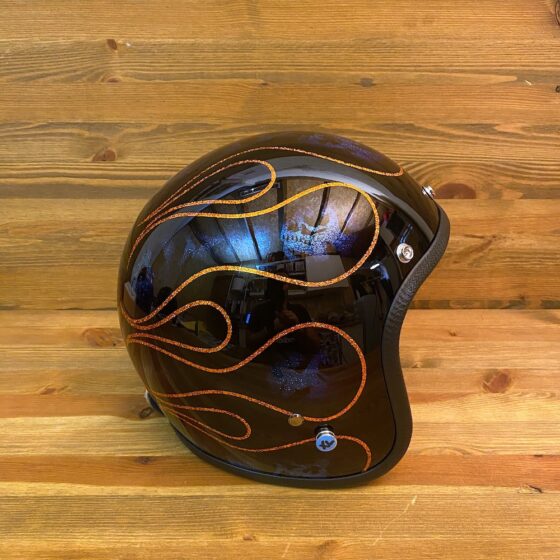 Skulls & flames 2014 Solid Black, Dark Blue and Orange Lines
