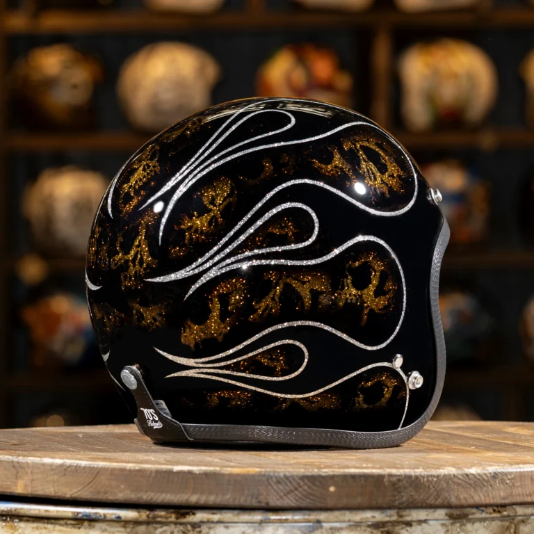 Skulls & Flames 2014 Solid black, Light Gold & Silver Lines0070