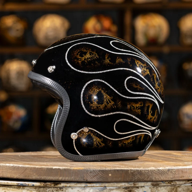 Skulls & Flames 2014 Solid black, Light Gold & Silver Lines0077