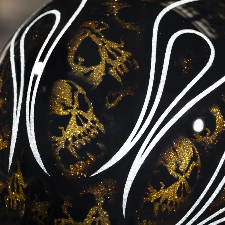 Skulls &amp; Flames 2014 Solid black, Light Gold &amp; Silver Lines0088