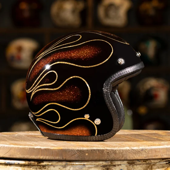 Flames 2014 Solid Black and Bronze with Gold Lines