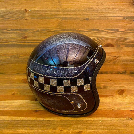Vintage Checkered Antique Blue and Light Gold